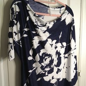 ***SOLD*** Asymmetrical Blouse, Satin Floral